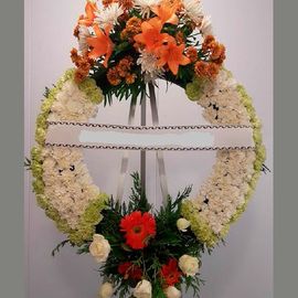 Funeraria San Jose Torreperogil corona de flores blancas